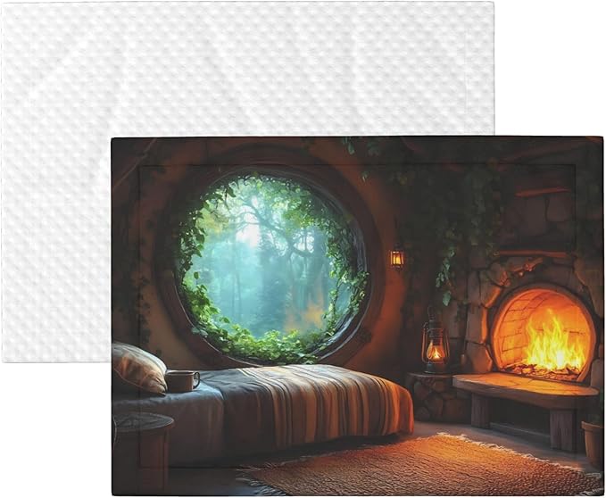 Waterproof Dog Blanket Soft Pet Blanket for Puppy Cat, Fleece Cat Throw Blankets for Furniture Bed Couch Sofa Reversible - Cozy Tree Hole Cabin