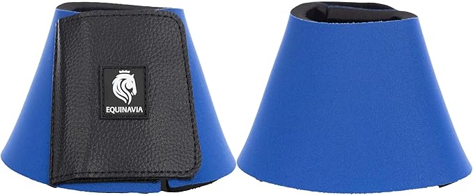 Equinavia Toki Bell Boots for Horses | Neoprene Overreach Boots - Royal Blue - L