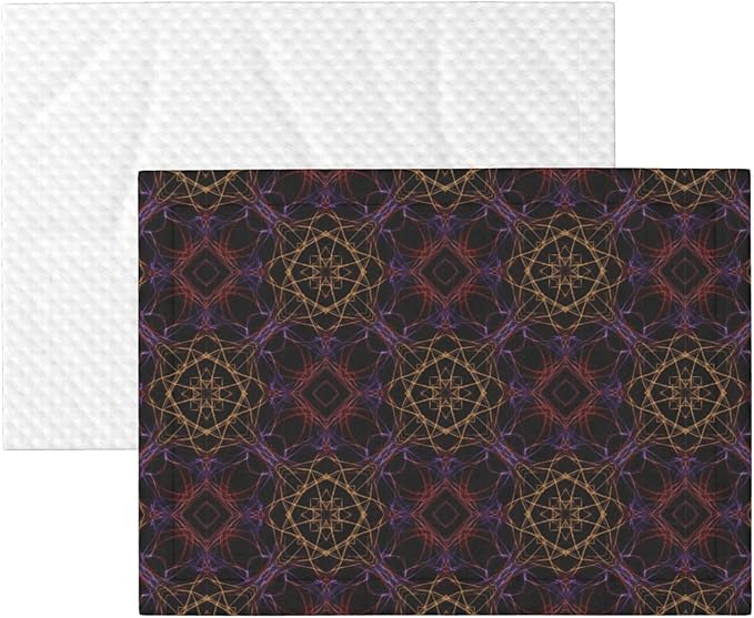 Reversible Plush Pet Blanket for Puppies Kittens, Magic Smoking Sacred Geometric, Double Sided Gentle Dot Texture for New Pets Adjusting to Home Environment Softly