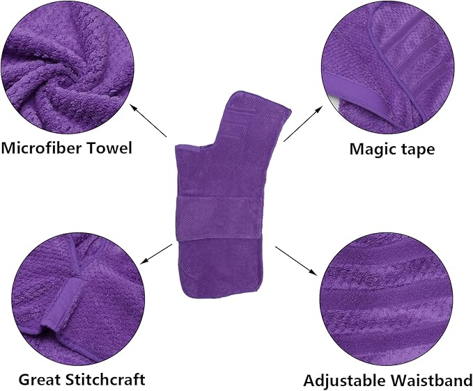 Geyecete Pineapple Grid Fast Drying Super Absorbent Dog Cat Bath Robe Towel - Purple-Large