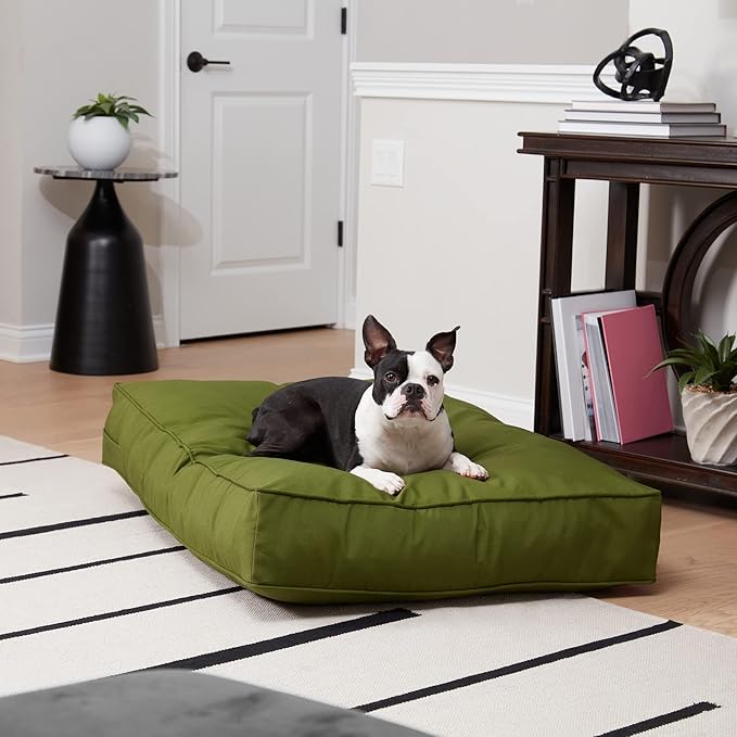 Charlie Rectangle Indoor/Outdoor Pillow Style Dog Bed, Hunter, Medium (30" x 42")