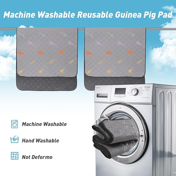 2Pcs Guinea Pig Cage Liners,Guinea Pig Fleece Cage Liners48''X60'' Super Absorbent Washable Pee Pads Reusable for Rabbit Hamster Chinchilla