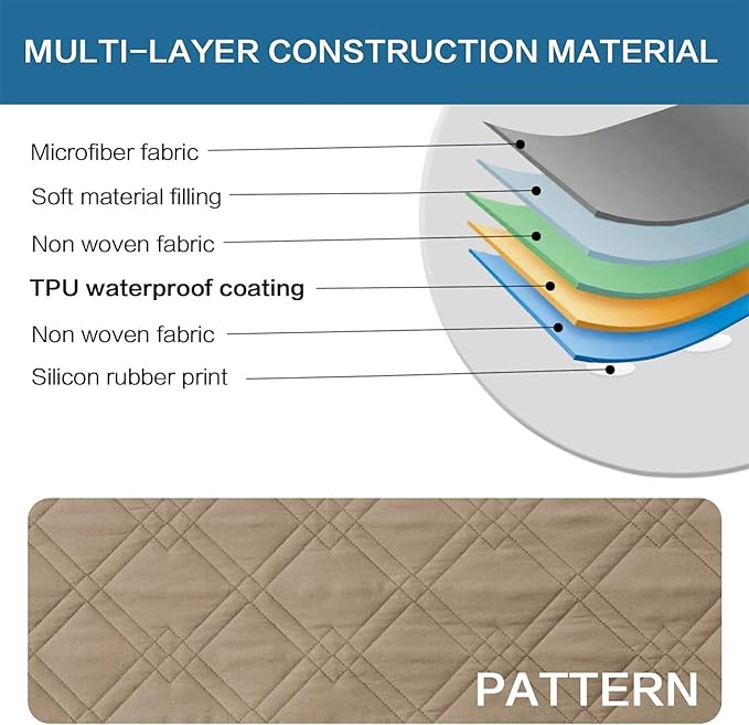 Waterproof Dog Bed Covers for Couch Protection, Water-Resistant Soft Dog Pet Blanket Anti-Slip Dog Blanket for Bed, for Furniture Bed Couch Sofa (Taupe,82x102inch)