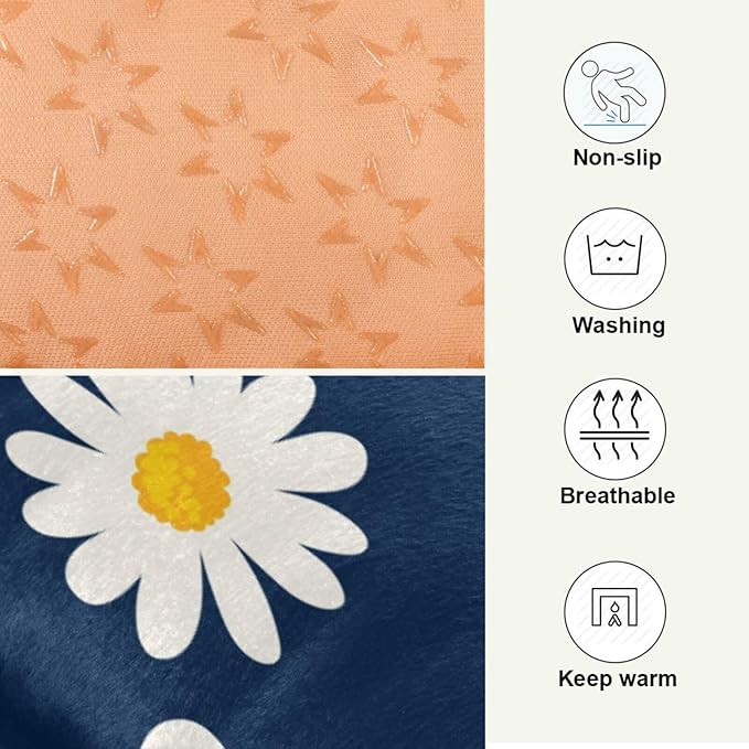 Pet Bed Daisy Floral Dog Bed Mat Absorbing Non Slip Pad Pet Sleeping Mat for Small, Medium, and Large Dogs Puppy Cat 36 in x 24 in