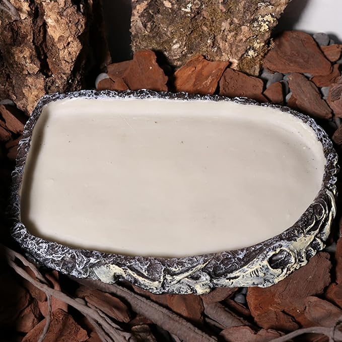 Tfwadmx Reptile Water Bowl, Reptile Feeding Dish, Bearded Dragon Water Dish, Turtle Feeding Bowl for Tortoises, Snakes, Lizards, Geckos, Chameleons