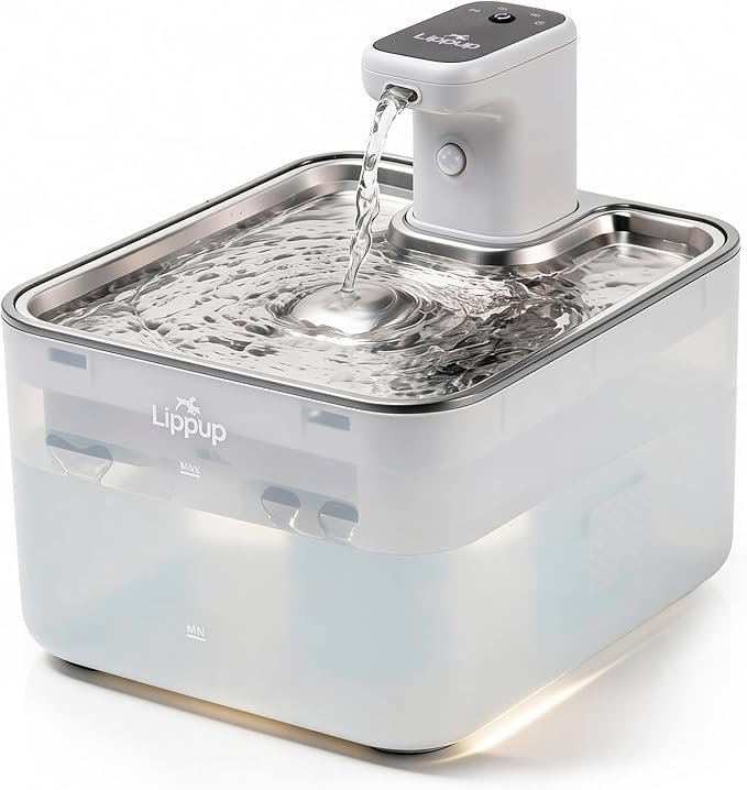Cat Water Fountain Cordless, 88oz/2.6L Wireless Pet Water Fountains for Cats Indoor, Battery Operated Cat Drinking Fountain with Motion Sensor, Ultra Quiet Pump, BPA-Free, White