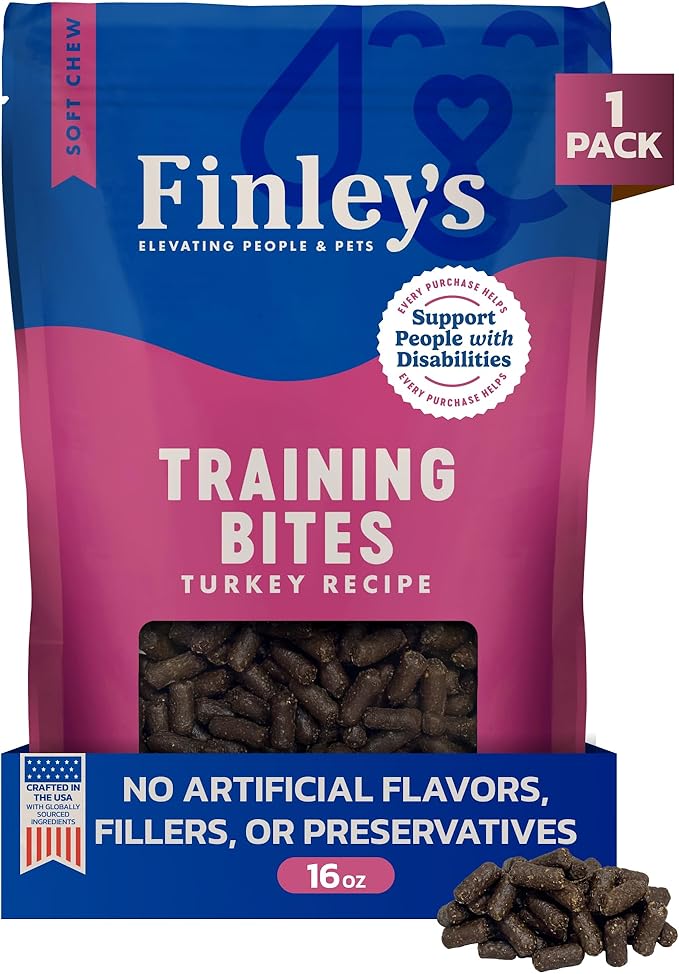 Finley's Training Treats for Puppies, Soft Turkey Dog Treats for All Dogs and Sizes, Limited Ingredient, Low Calories, 16oz, 1 Pack