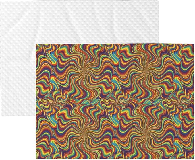 Two Sided Pet Cuddler Blanket for Anxiety Calming, Psychedelic Infinity, Reversible Plush Design with Bubble Dot Pattern Provides Familiar Surface Anywhere