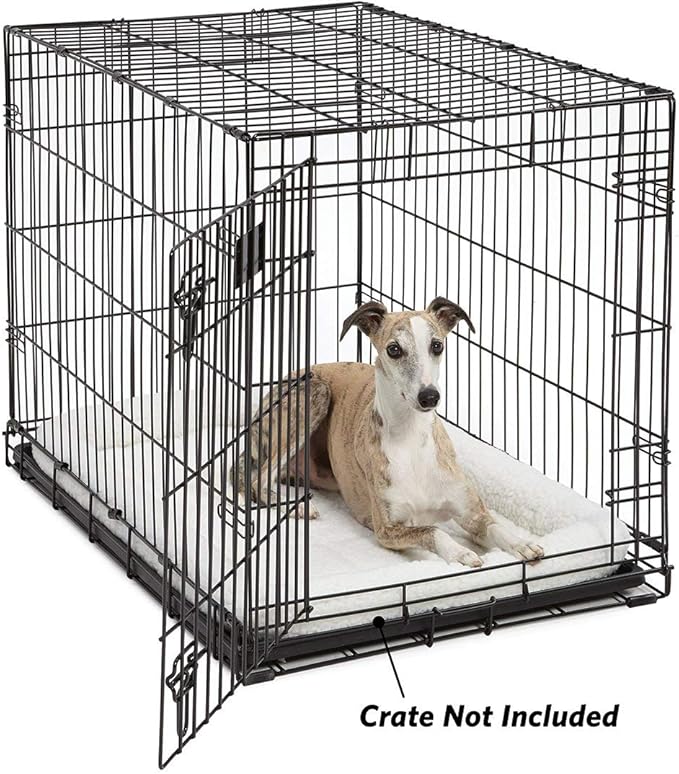 MidWest Homes for Pets QuietTime Dog Bed – White Fleece Bolster, Ultra-Soft and Machine Washable, Fits 36-Inch Crates and Carriers, for Medium to Large Breed Dogs