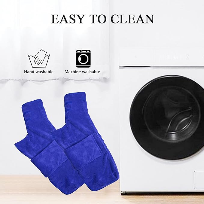 Geyecete Pineapple Grid Fast Drying Super Absorbent Dog Cat Bath Robe Towel - Blue-M
