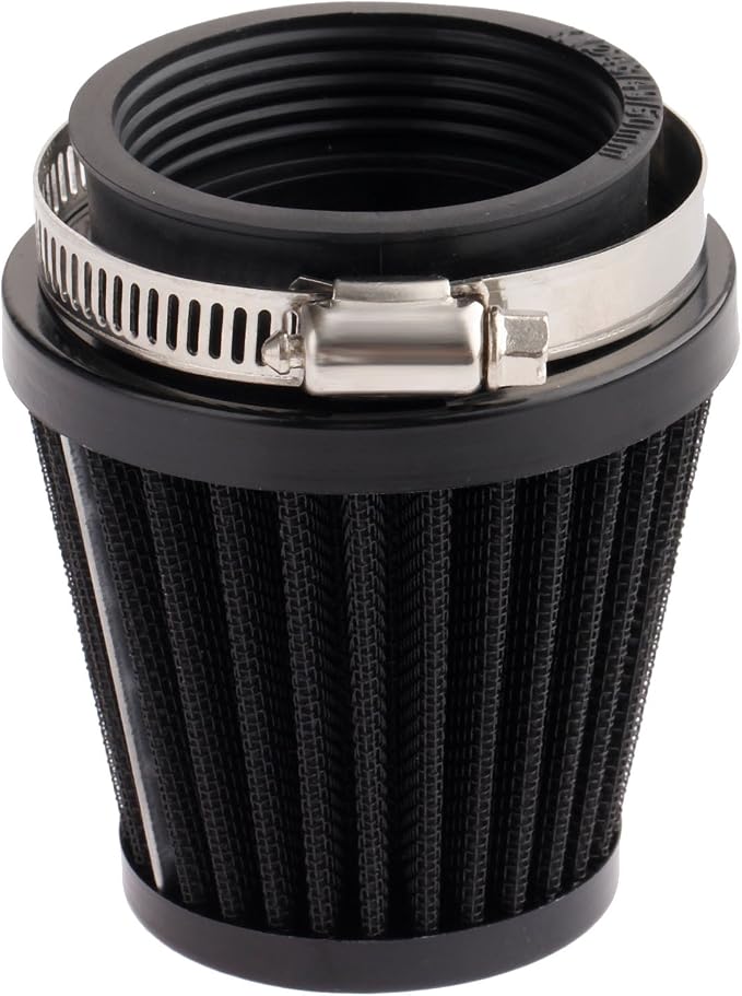 Mtsooning 48mm Motorcycle Air Filter, Clamp-on Intake Pod Cleaner Filter