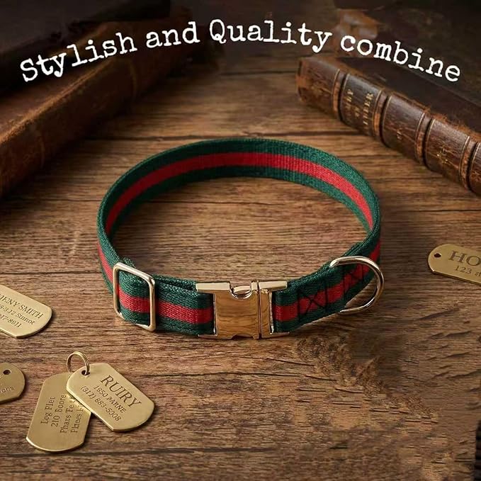 Premium Dog Collar, Cute Dog Collars Luxury Style, Durable Pet Collars with Metal Buckle Safety for Puppy Small Dogs