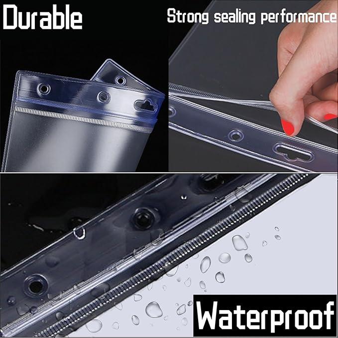 10 Pack Sheet Protectors，8.5" x 11" Waterproof Resealable Zip Wall Sign Holder Page Protectors Clear Photo Plastic Sleeves, Duty Work Pocket Hanging Sheet Protectors (Horizontal, 10 Pack)