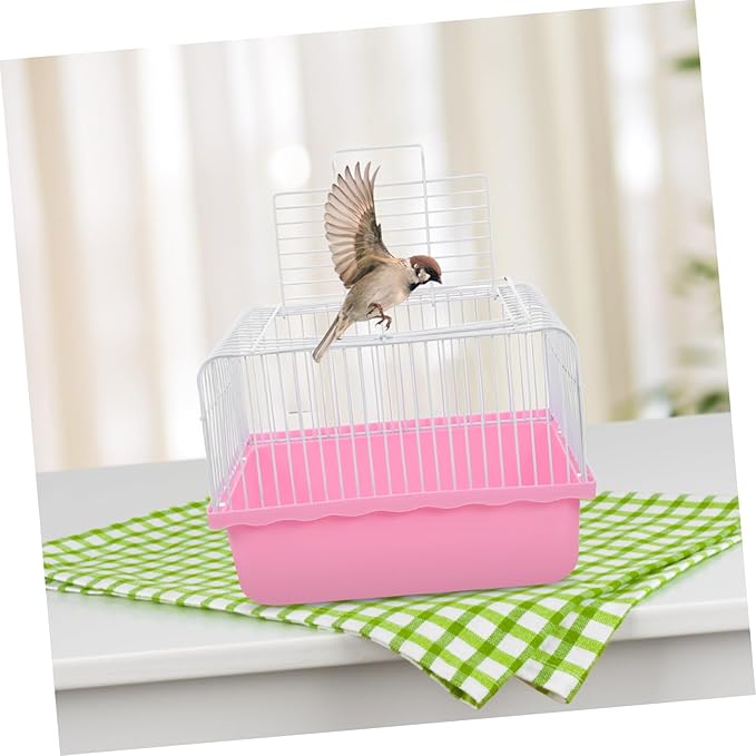 Toyvian Portable Bird Travel Cage for Lovebirds Parakeets Small Animals Lightweight Bird Carrier Comfortable Habitat for Indoor Travel Use