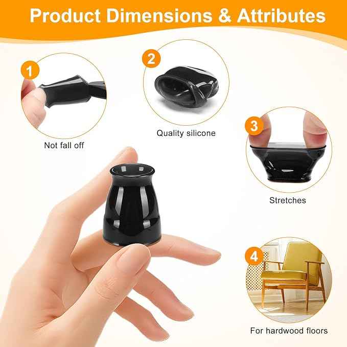 CHUNZEXI 24 Pack Extra Small Chair Leg Floor Protectors