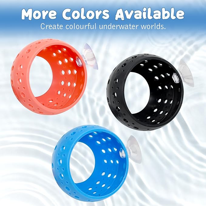 Fhiny Betta Tunnel, 2 PCS Aquarium Fish Hideout with Suction Cup Tank Tunnel Shrimp Cave Aquarium Ornament Fish Tank Accessories for Shrimp Betta Guppy Hiding Resting (Blue)