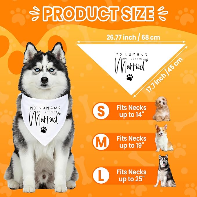 My Parents are Getting me a Human, Pregnancy Announcement Dog Bandana, Gender Reveal Photo Prop Pet Scarf Accessories,Pet Accessories for Dog Lovers (My Humans are Getting Married)