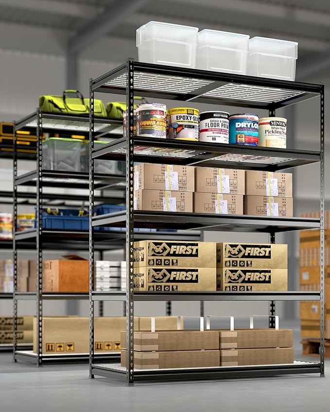 WORKPRO 5-Tier Heavy Duty Metal Shelving Unit, 72”H x 48”W x 24”D, Adjustable Storage Rack with 4000 lbs Capacity, for Garage, Basement, Workshop, Warehouse