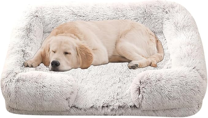 Dog Beds Large Sized dog Orthopedic, Sofa Dog Bed with Waterproof Lining and Nonskid Bottom, Rectangle Washable Dog Bed for Medium Small Dogs and Cats Comfortable ( Color : Brown , Size : 17 x 15" )