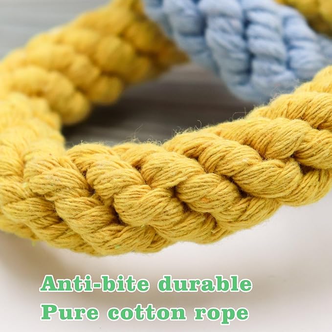 Sugar Glider Toys, Hanging Cotton Rope Ring Climbing Toy for Little Pet, Rat Toys, Sugar Glider Cage Accessories, Exercise Toys for Sugar Glider, Rat, Squirrel, Bird, Other Little Climber （Long）