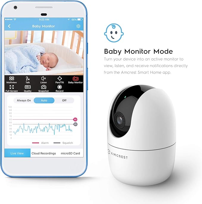 Amcrest 1080P WiFi Camera Indoor, Nanny Cam, Dog Camera, Sound & Baby Monitor, Human & Pet Detection, Motion-Tracking, w/ 2-Way Audio, Phone App, Pan/Tilt Wireless IP Camera, Night Vision (Renewed)