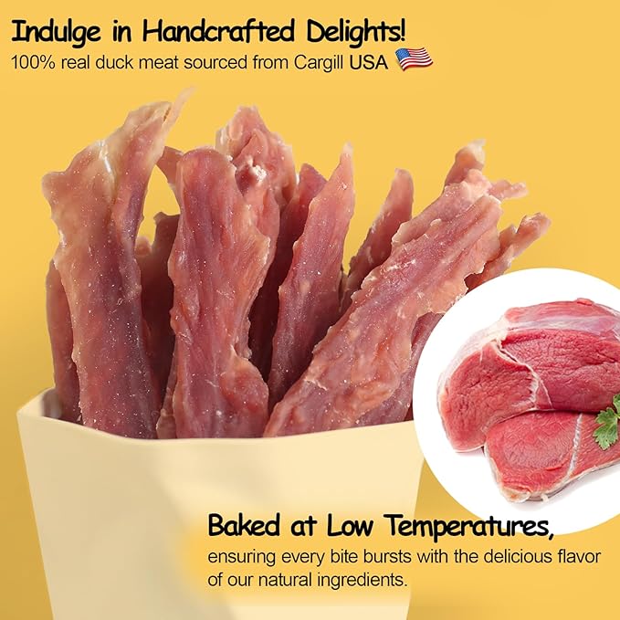 ASMPET Dog Duck Jerky Treats, Made with 100% Real Duck Breast, High Protein & Grain Free