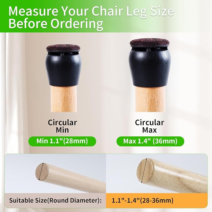 16PCS Round Silicone Chair Leg Floor Protectors