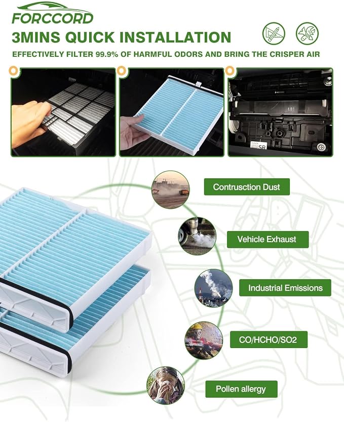 2-PACK HEPA Cabin Air Filter Fits