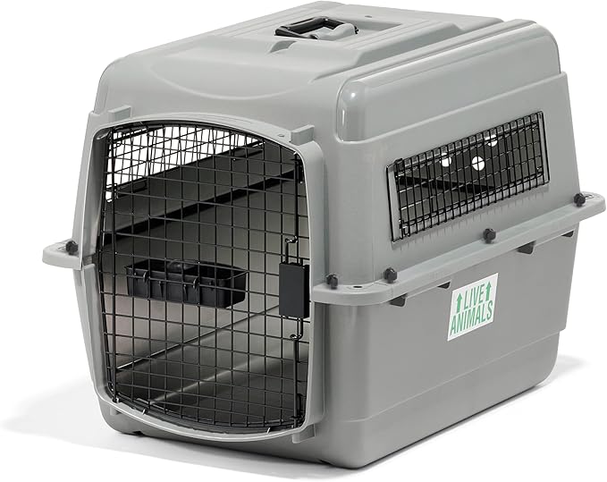 Petmate Sky Kennel - For Air and Travel, Airline Compliant Dog Crate for Pets up 15-30 lbs, Heavy Duty Dog Kennel, Made in the USA- 28 Inches