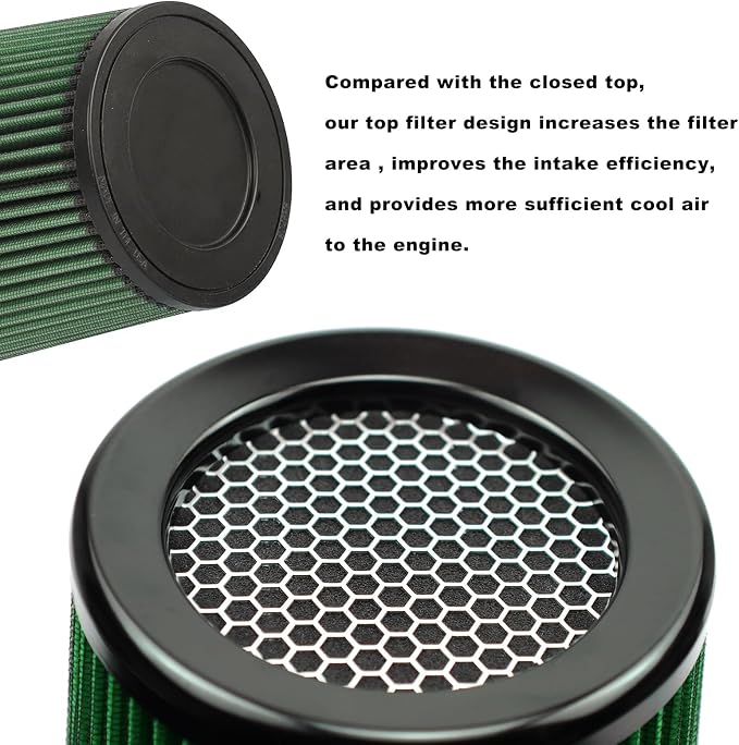 RYANSTAR RACING 76mm 3" High Flow Round Tapered Cone Cool Air Filter Cleaner