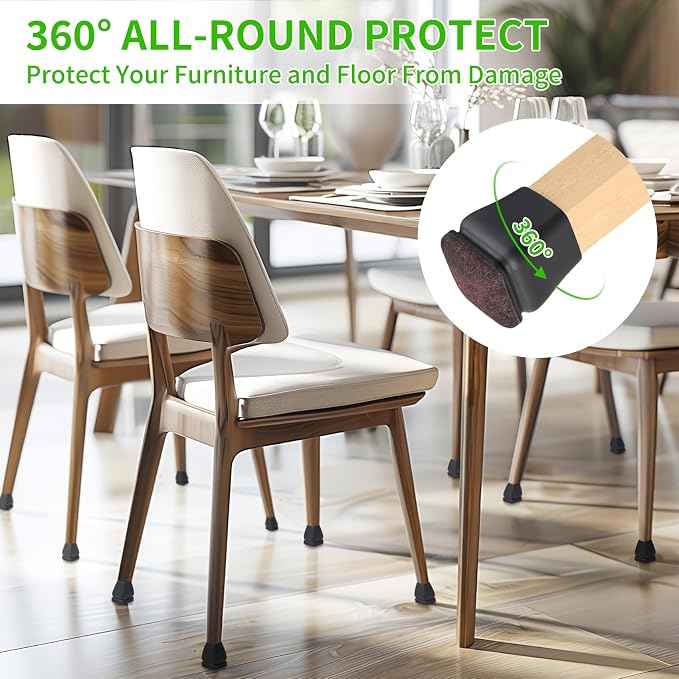 16PCS Small Chair Leg Floor Protectors, 3/4 inch Chair Leg Caps Covers Silicone