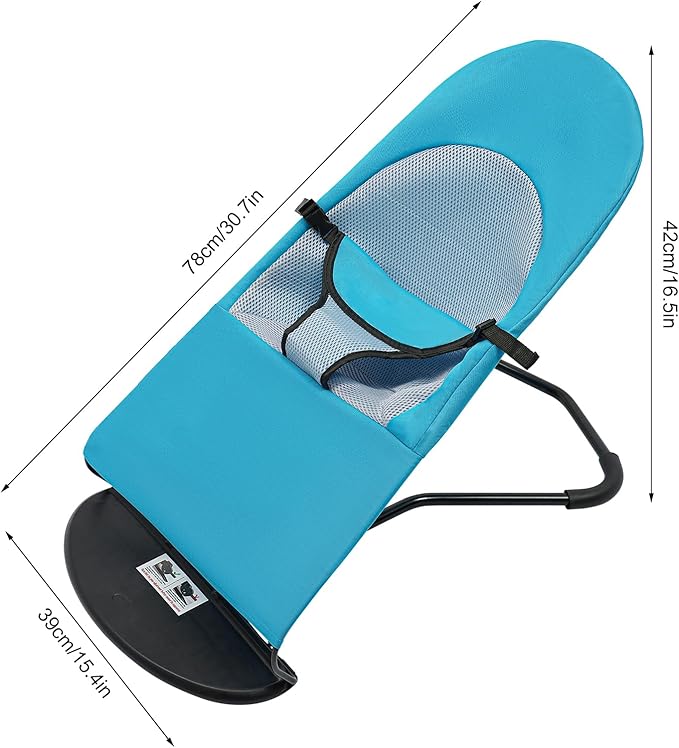 Pet Rocking Chair, Portable Foldable Pet Rocker Bed with 3-Level Height Adjustment, Pet Hammock for Small Dogs & Cats up to 33lbs, Breathable Mesh Hanging Bed with Safety Buckle (Blue)