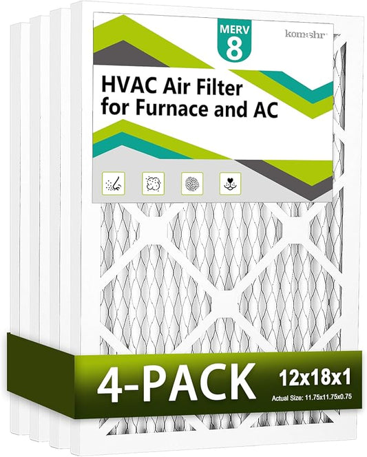 12x18x1 Air Filter MERV 8, HVAC/Furnace AC Filter Replacement, Dust