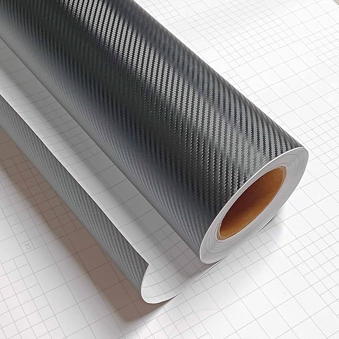 3D Black Carbon Fiber Vinyl Bubble Car Wrap Film Automotive DIY Decals (108" x 48" / 9 FT x 4 FT)