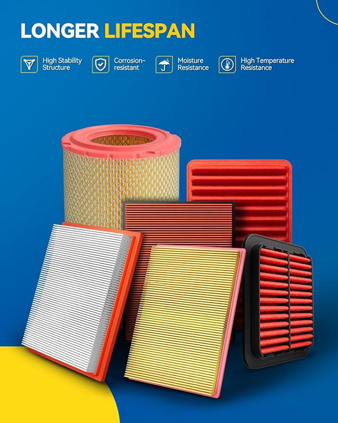 PHILTOP Engine Air Filter, CA11950 2PCS Compatible