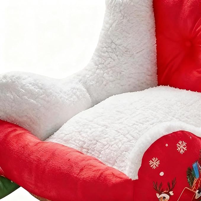 Christmas Dog - Bed Plush Sleigh Pet Bed with Anti-Slip Bottom for Cozy Comfort, Indoor Outdoor Puppy Cushion for Bedroom Living Room Home Winter Balcony Gathering Holiday Pet Furniture Accessories