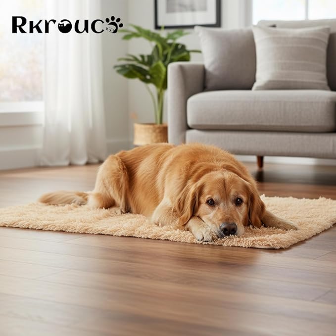 Pets Bed Blanket Dogs Reversible Soft Dog Throw Blankets Cats Mat Sleeper Fuzzy Pet Couch Covers Washable Cat Puppy Cover for Beds Car Sofa Travel Double Sided Furniture Protection (Champagne,L)