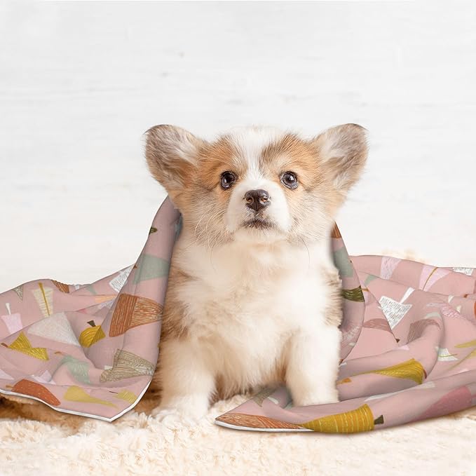 Waterproof Dog Blanket Soft Pet Blanket for Puppy Cat, Fleece Cat Throw Blankets for Furniture Bed Couch Sofa Reversible - Pastel Christmas Trees on Pink 3