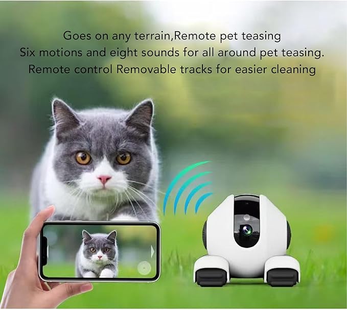 FOSA Home Security Camera on Wheels, Movable Pet Camera, WiFi Motion Detection 2 Way Talk Indoor Cam with APP Teasing Pet Functions