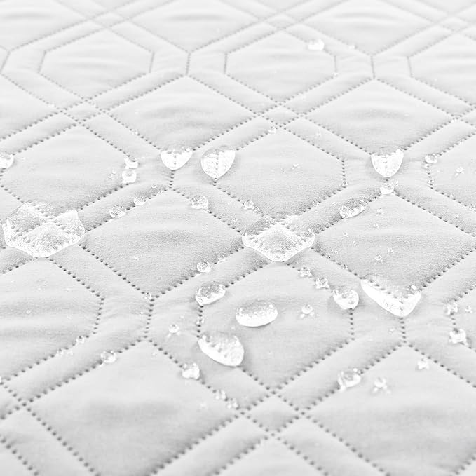 ele ELEOPTION 100% Waterproof 2 Piece Couch Cover Pet Blanket Sectional L Shape Sofa Cushion Cat Dog Bed Cover (Chaise Lounge + 2 Seat Covers) White