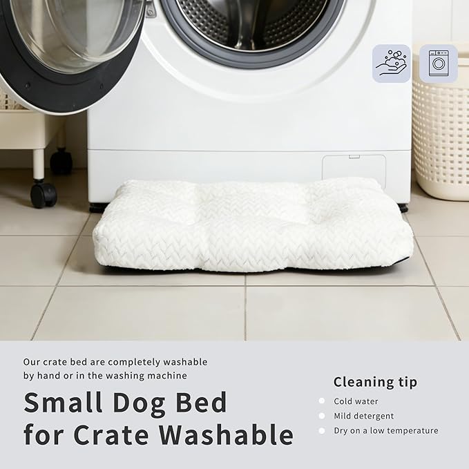 18 inch Dog Crate Bed Dog Mats for Sleeping,Up to 10 lbs Fluffy White Puppy Pad XXS