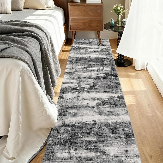 2x10 Runner Rug Non-Slip，Modern Abstract 10ft Washable Runner Rugs