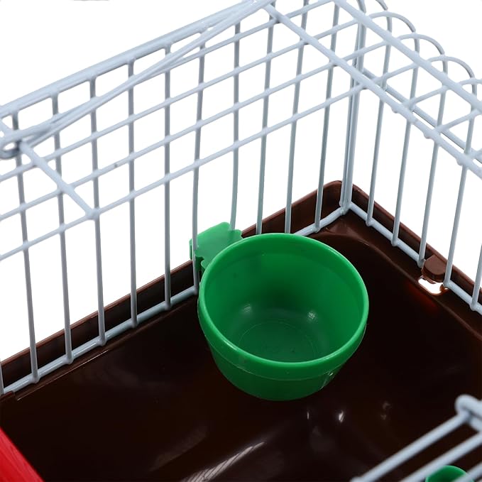 Kisangel Portable Bird Cage Food Box and Water Feeder Lightweight Travel Carrier for Birds Like Parrots and Lovebirds Convenient Pet Transport