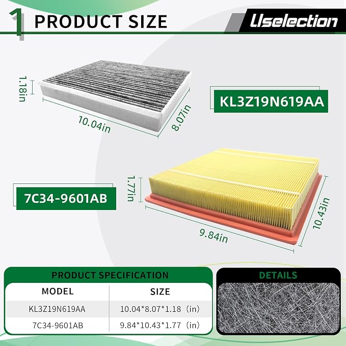 Cabin Engine Air Filter W/Activated Carbon Kit