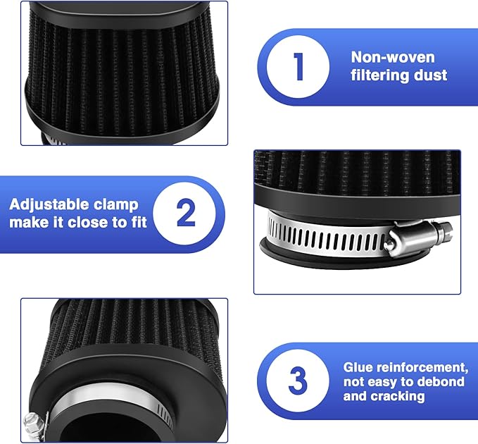 2PCS Motorcycle Air Filter Universal 38MM Replacement Engine Filter High