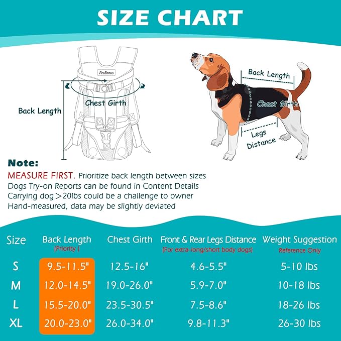 PetBonus Pet Front Dog Carrier Backpacks, Adjustable Pet Backpack, Legs Out Easy-fit Puppy Chest Carrier for Medium Small Dogs, Hands Free for Hiking, Cycling (Purple, XL)