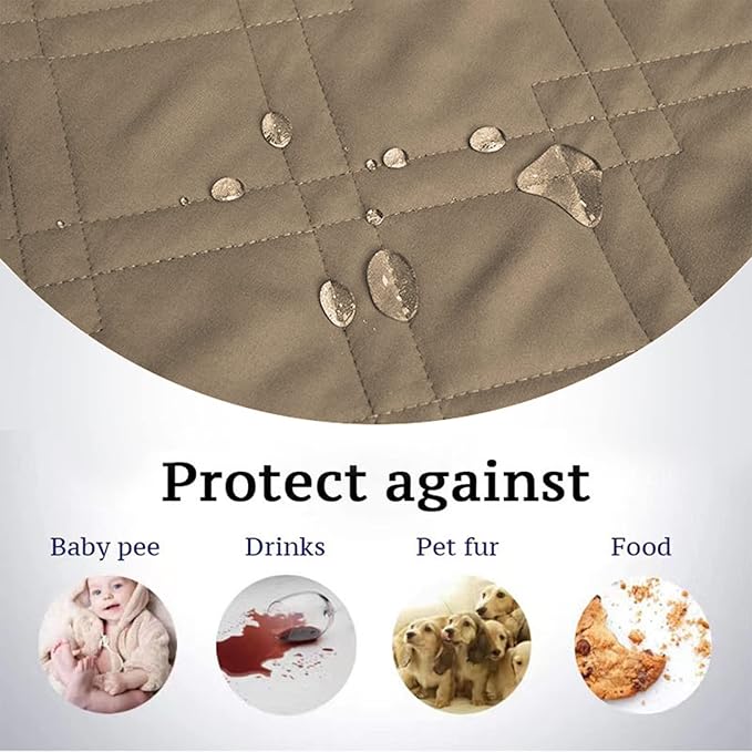 Waterproof Dog Bed Covers for Couch Protection, Water-Resistant Soft Dog Pet Blanket Anti-Slip Dog Blanket for Bed, for Furniture Bed Couch Sofa (Taupe,82x102inch)