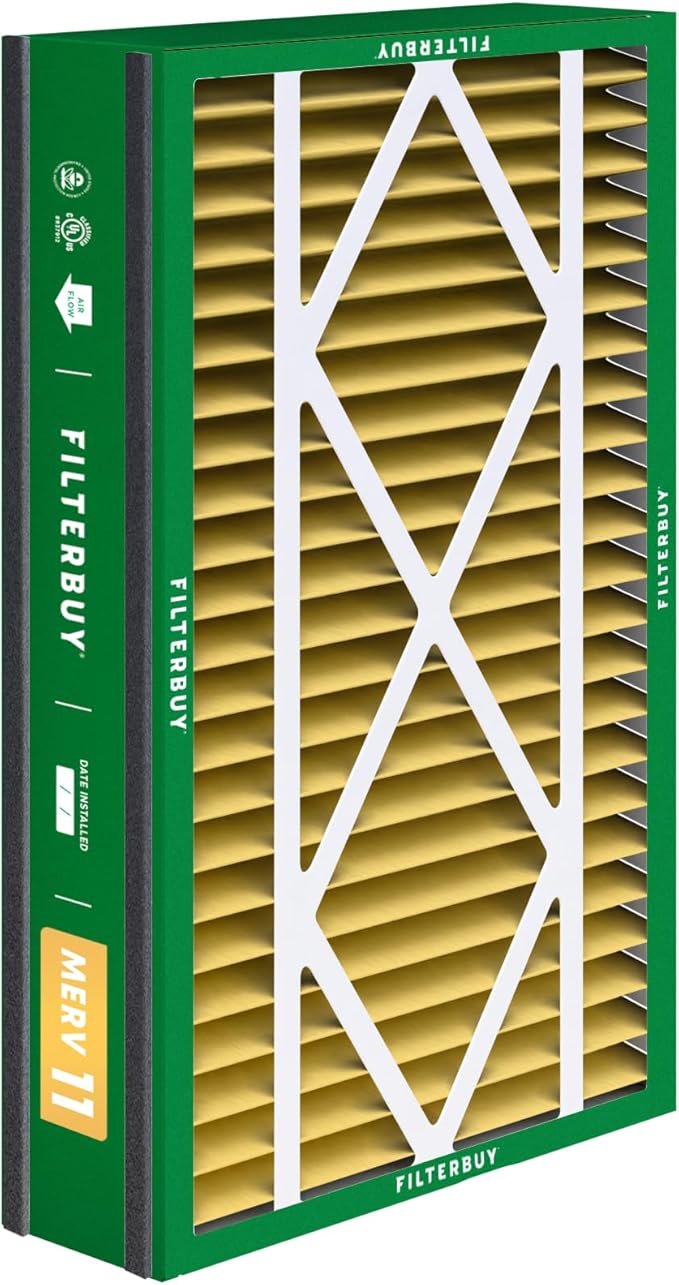 Filterbuy 16x25x3 Air Filter MERV 11 Superior Pet & Allergy Defense,