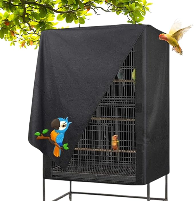 Bird Cage Cover,Pet Cage Cover,100% Shading Oxford Cloth, Bird Cages Covers, Sun Protection Breathable Waterproof Oxford Cloth Pet Covers for Cats Birds Small Animals, Machine
