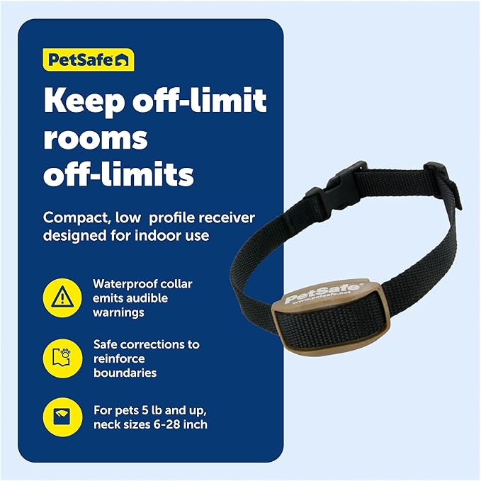 PetSafe Pawz Away Extra Receiver Collar - Waterproof Receiver Collar - Pet-Proofing System for Dogs & Cats - Additional Receiver Collar - System Sold Separately